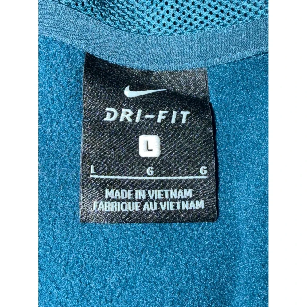 Nike Dri-FIT Full Zip Hoodie Teal Blue Mens Large Athletic Training Sweatshirt